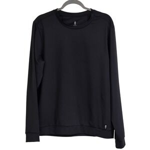 Rhone Essentials Performance Black Crew Neck Long Sleeve Training Shirt Men Med